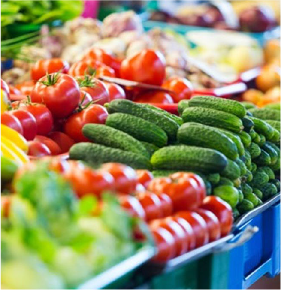 Woman with fresh vegetables